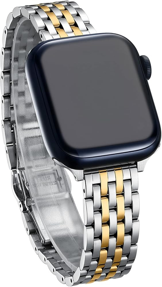 Thin & Feminine Band for Apple Watch 11 10 Se 9 8 7 6 5 4 3, Dressy Metal Band for Women for Appl... | Amazon (US)