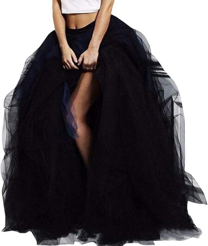 WDPL Wedding Planning Women's Long Maxi Tulle Special Occasion Bustle Night Out Skirt | Amazon (US)