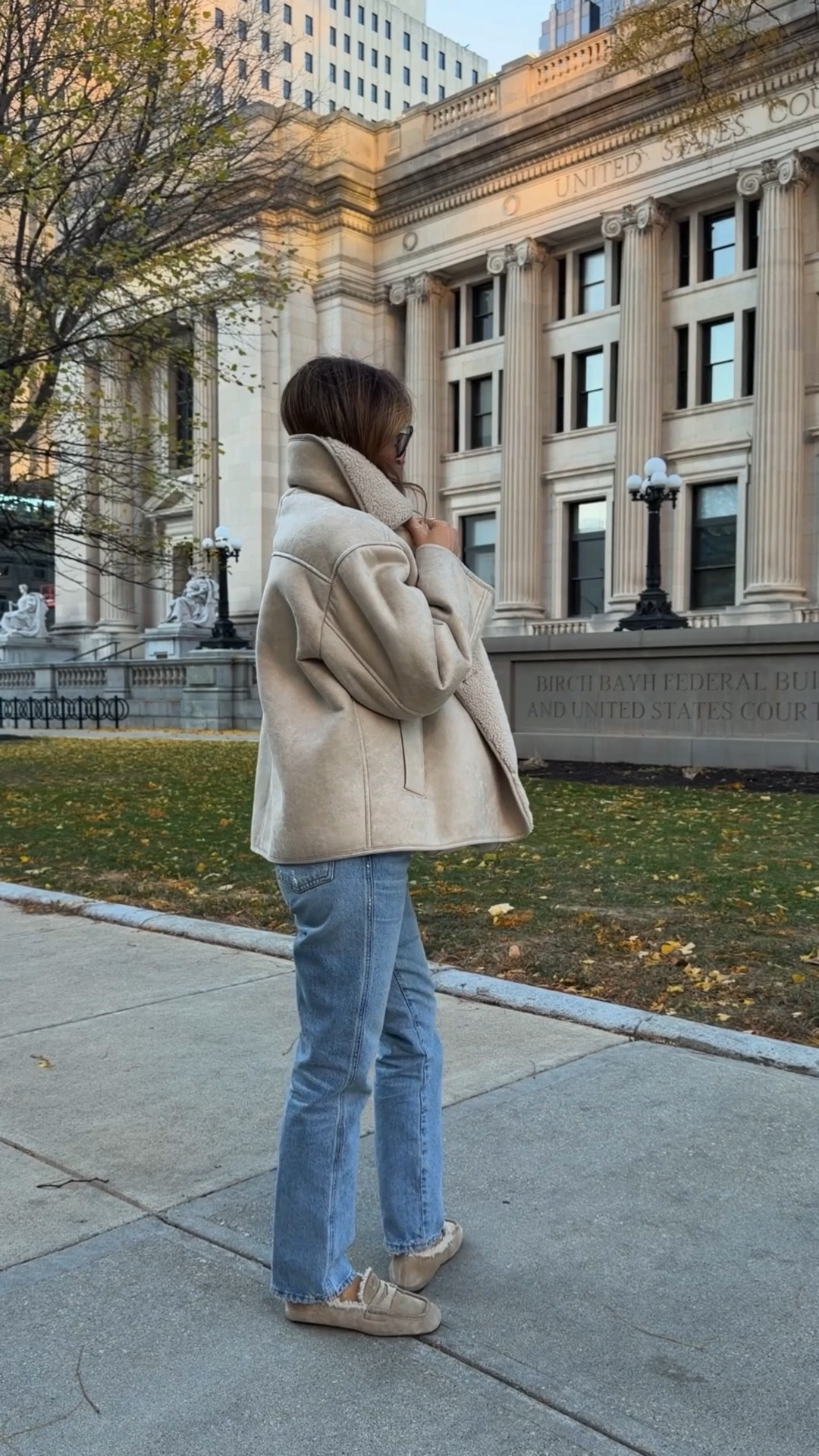 OOTD in real life 💙💫 comment SHOP and I’ll send you a DM with all of the links to shop! 

You can always check my stories for direct links, highlights or shop via link in my bio! 

This Zara jacket is from last season, they have it in black and brown/camel combination this year! Size xs - fits oversized! 

#LTKStyleTip #LTKItBag #LTKootd