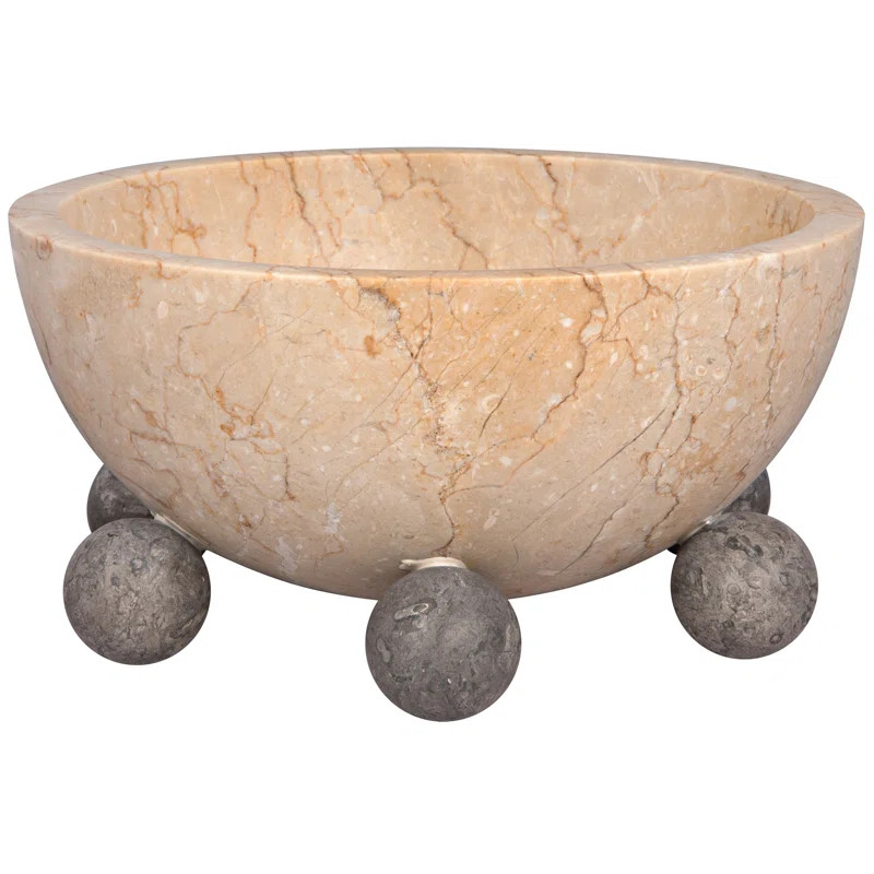 Noir Bala Marble Decorative Bowl in Beige/Gray | Wayfair | Wayfair North America