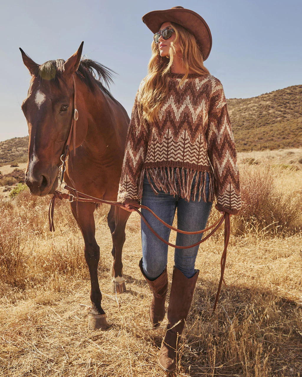 Chelie Fringe Abstract Sweater | VICI