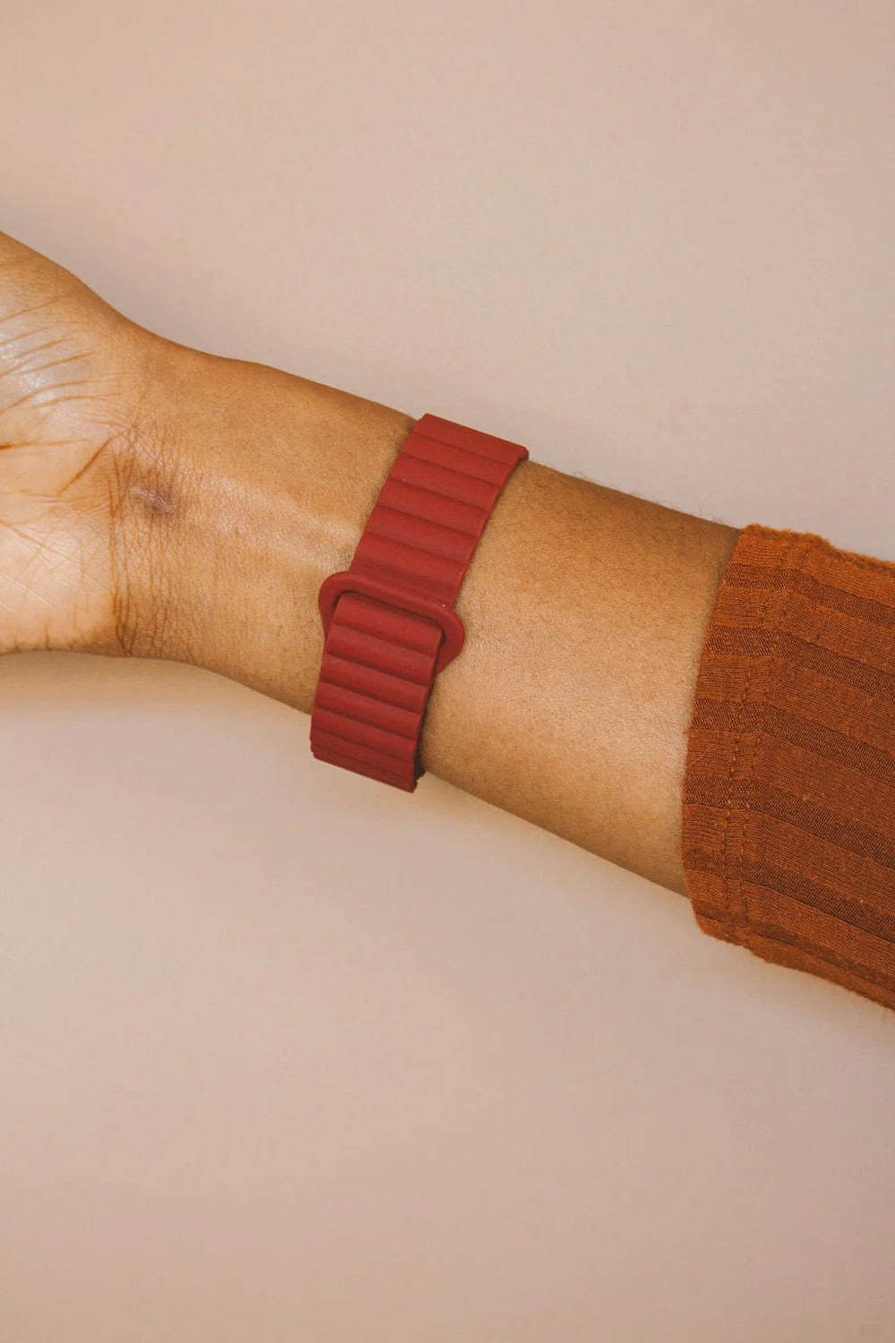 Deep Red Magnetic Loop Watch Band | Shop Andi