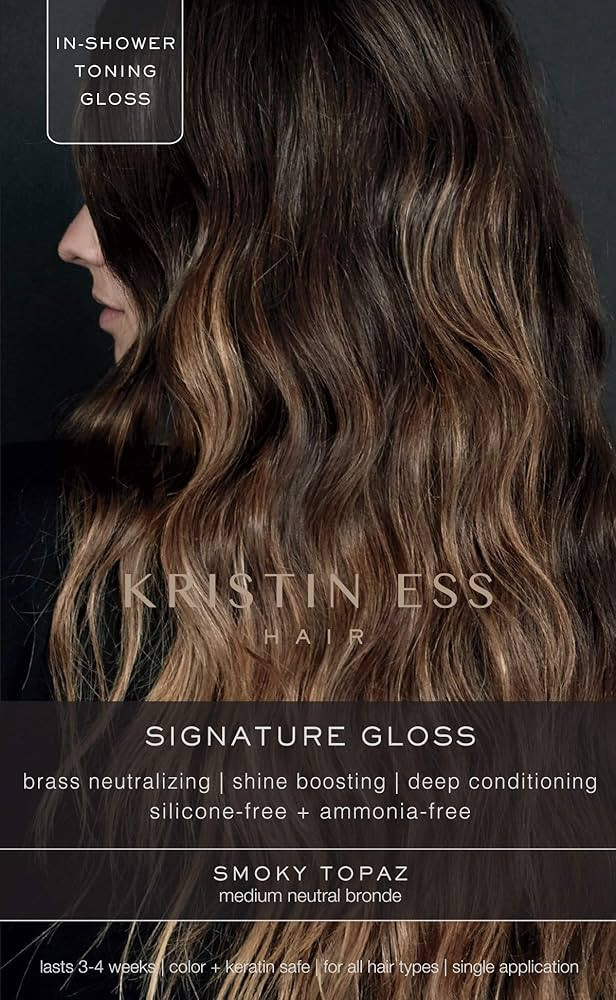 Kristin Ess Medium-to-Dark Blonde Hair Dye Gloss Treatment in Smokey Topaz - 4 Wk Semi Permanent ... | Amazon (US)