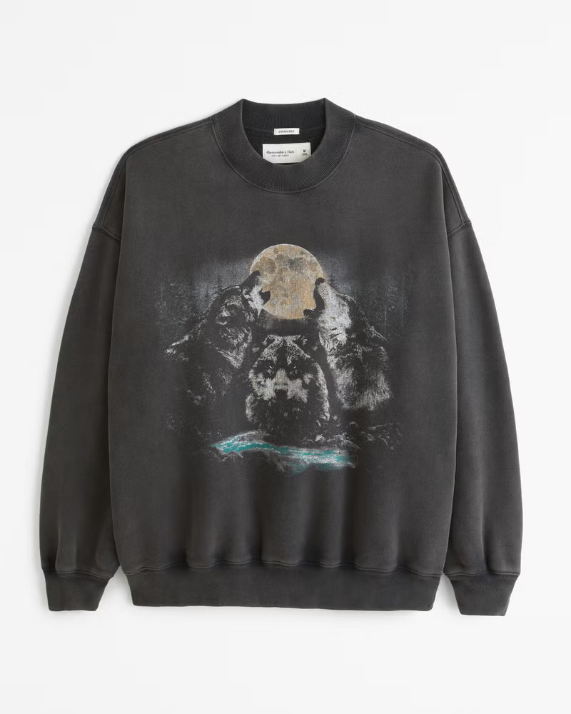 Abercrombie & Fitch Men's Wilderness Graphic Crew Sweatshirt in Black - Size M | Abercrombie & Fitch (US)