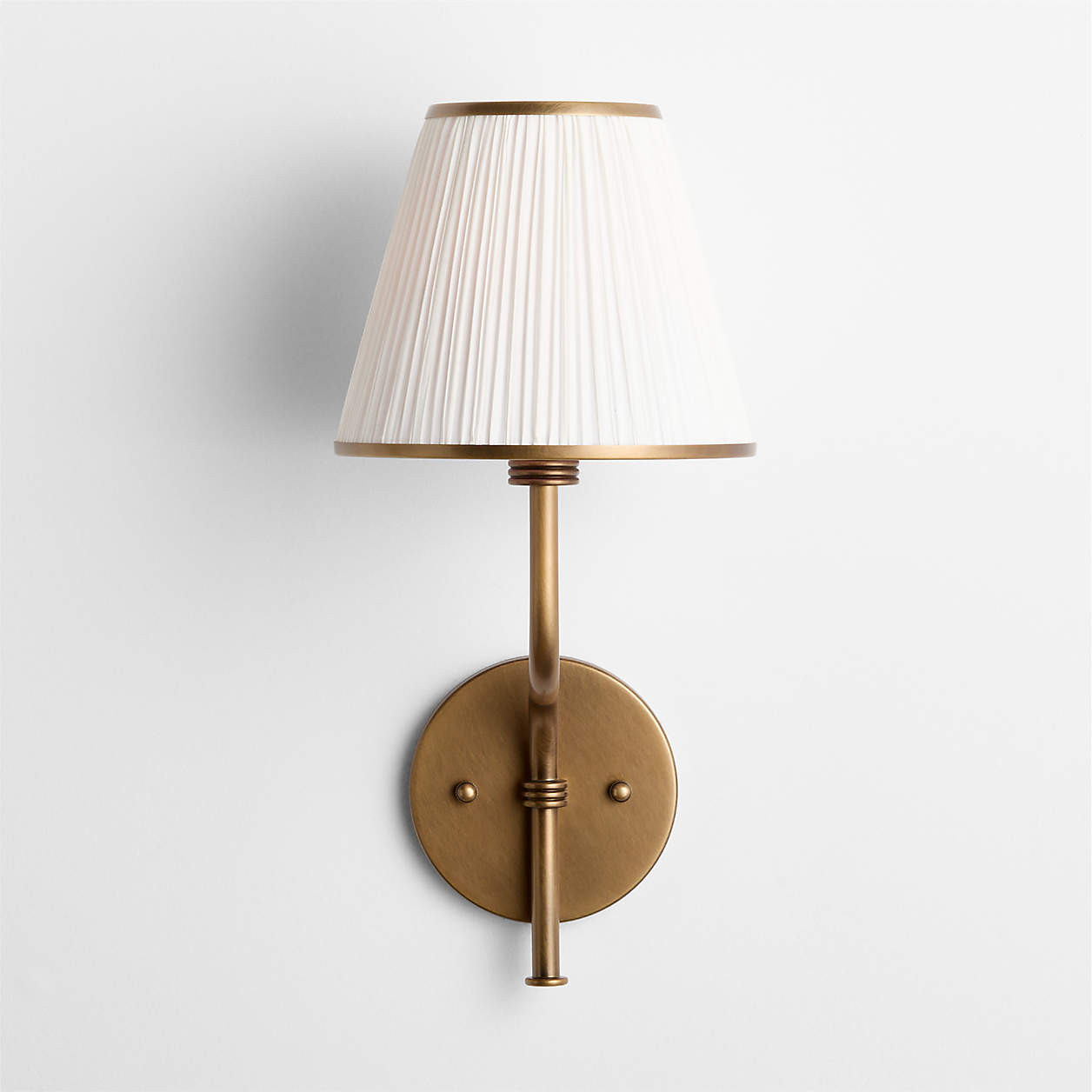 Le Moyne Brass Wall Sconce Light with Fabric Shade | Crate & Barrel | Crate & Barrel