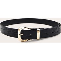 Black Croc Gold Buckle Waist Belt | PrettyLittleThing UK