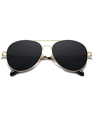 SOJOS Classic Aviator Sunglasses for Women Men Metal Frame Spring Hinges SJ1030 | Amazon (US)