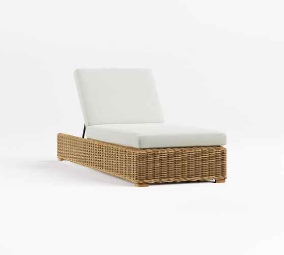 Huntington Wicker Outdoor Single Chaise Lounge | Pottery Barn (US)
