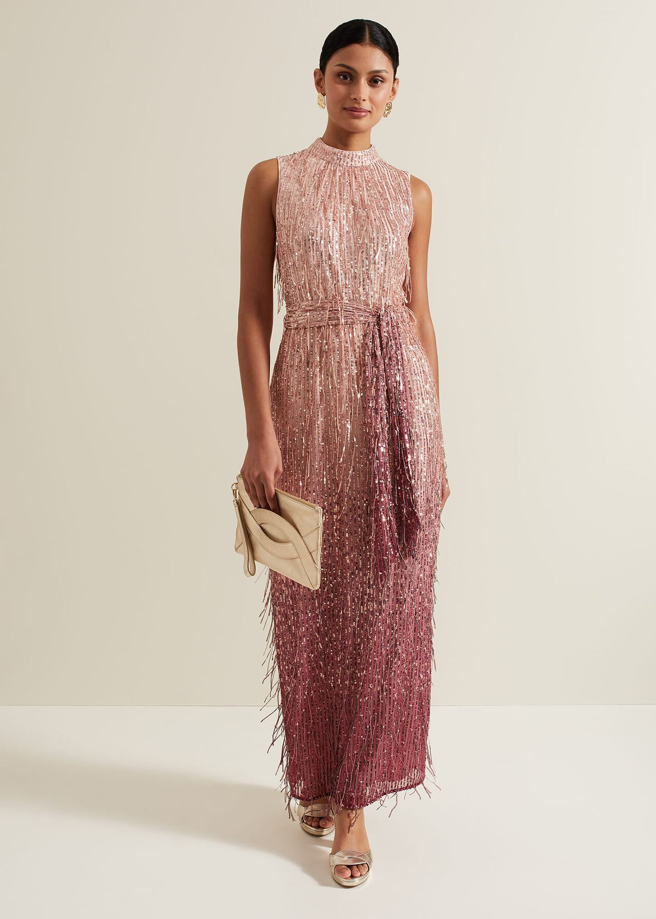 Becka Fringe Sequin Maxi Dress | Phase Eight UK | | Phase Eight (UK)