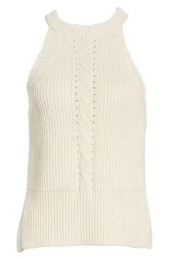 Women's Sincerely Jules Sleeveless Cable Sweater, Size X-Small - Ivory | Nordstrom