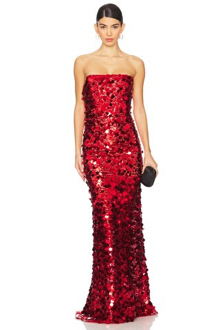Bronx and Banco Farah Strapless Gown in Red from Revolve.com | Revolve Clothing (Global)