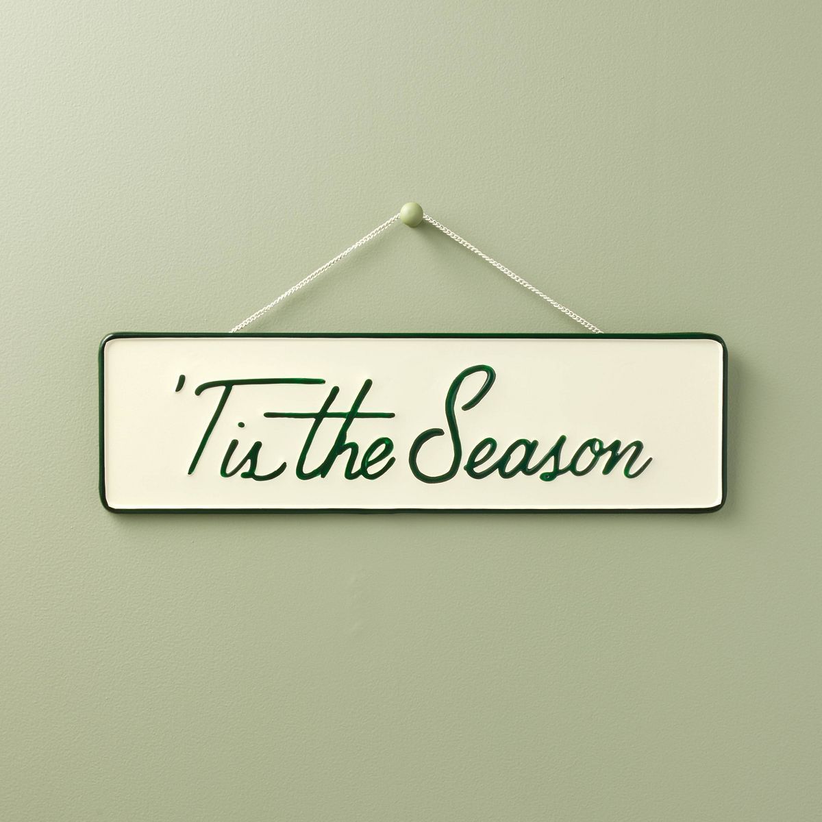 'Tis the Season Christmas Wall Sign Cream/Green - Hearth & Hand™ with Magnolia | Target