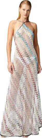 Zig Zag Mesh Cover-up Dress With Sequins | Nordstrom
