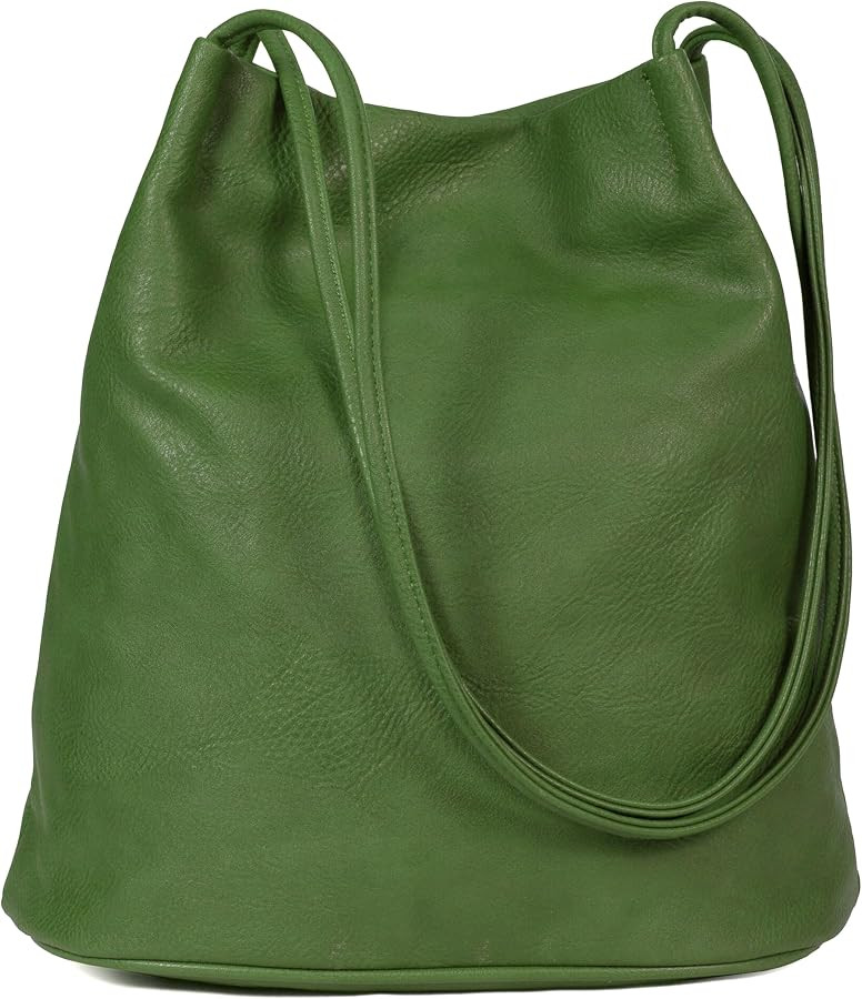 Mabel London Women's Fashion Designer Medium Size Plain Soft Vegan Leather Hobo Bucket Tote Shoul... | Amazon (UK)