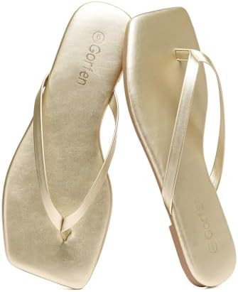 Flip Flops for Women Comfortable Square Toe Casual Beach Sandals Summer Outdoor and Everyday Wear | Amazon (US)
