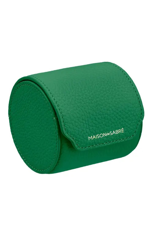 MAISON de SABRÉ Leather Watch Roll in Emerald Green at Nordstrom | Nordstrom