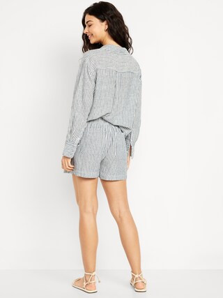 High-Waisted Linen-Blend Shorts -- 3.5-inch inseam | Old Navy (US)