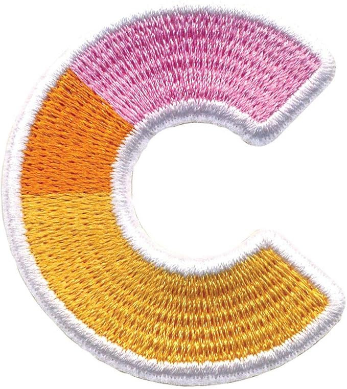 iscream Pastel Color Block Embroidered Accent Alphabet Initial 2.5" Adhesive Back Patch | Amazon (US)