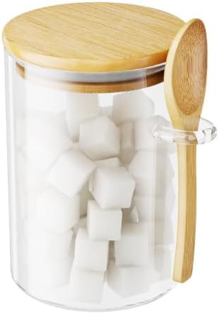 15oz Sugar Container, Glass Jars with Lids and Spoon, Salt Container | Amazon (US)