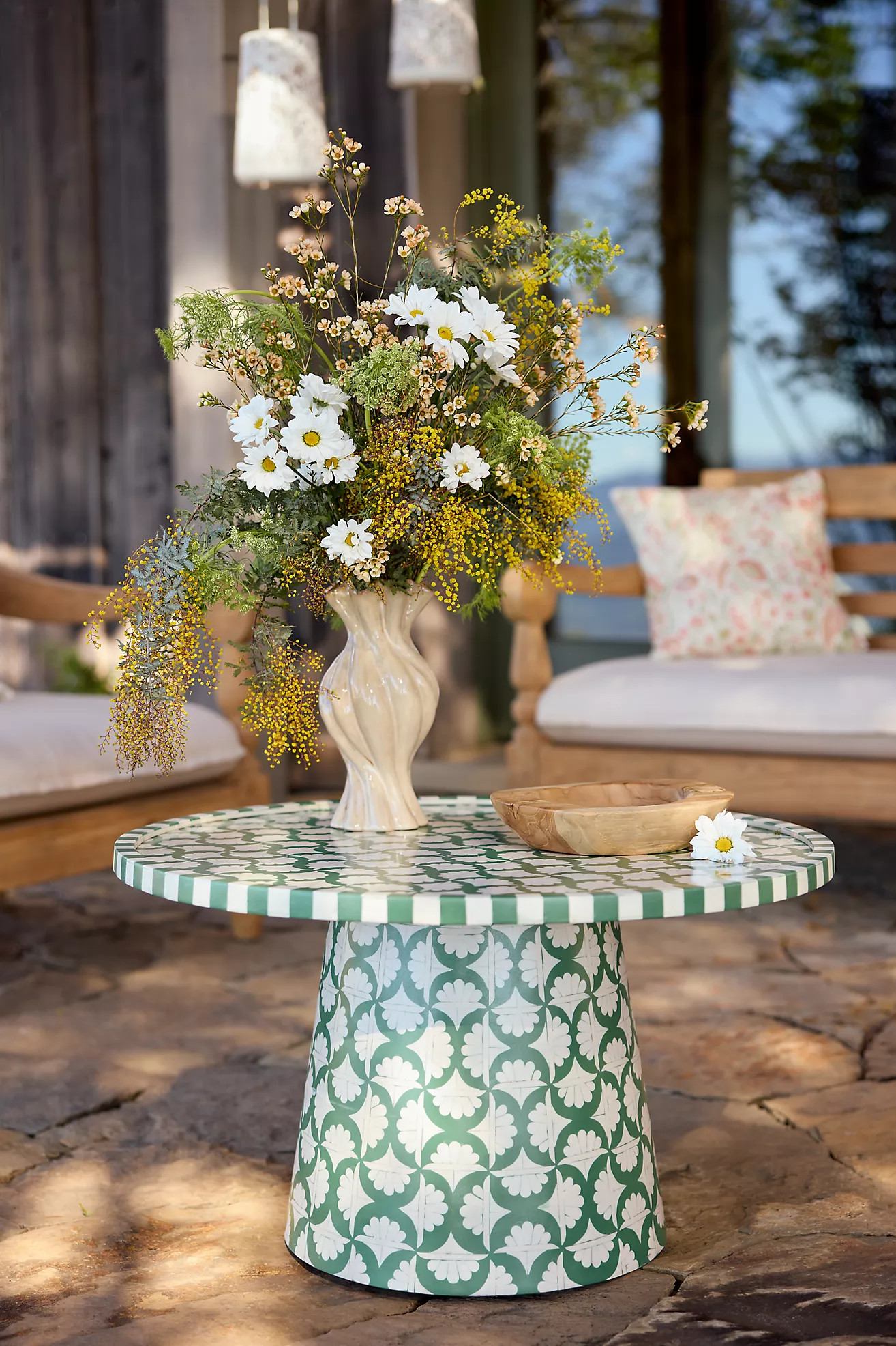 Resin Overlay Pedestal Coffee Table | Terrain