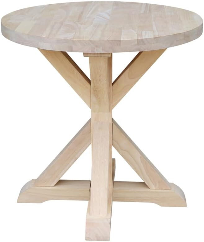 IC International Concepts, Sierra Round End Table, Solid Wood, Real Parawood, 26" W x 26" D x 26"... | Amazon (US)