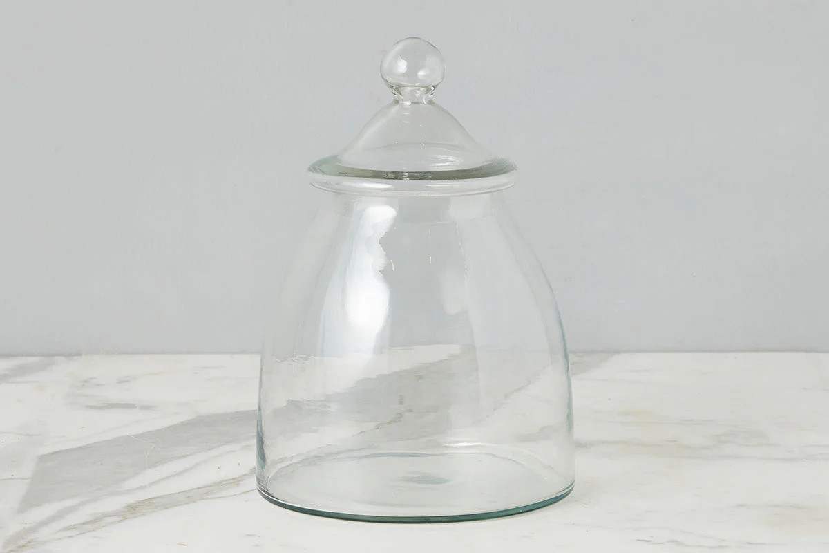 Vintage Glass Bon Bon Jar with Lid, Large | etúHOME