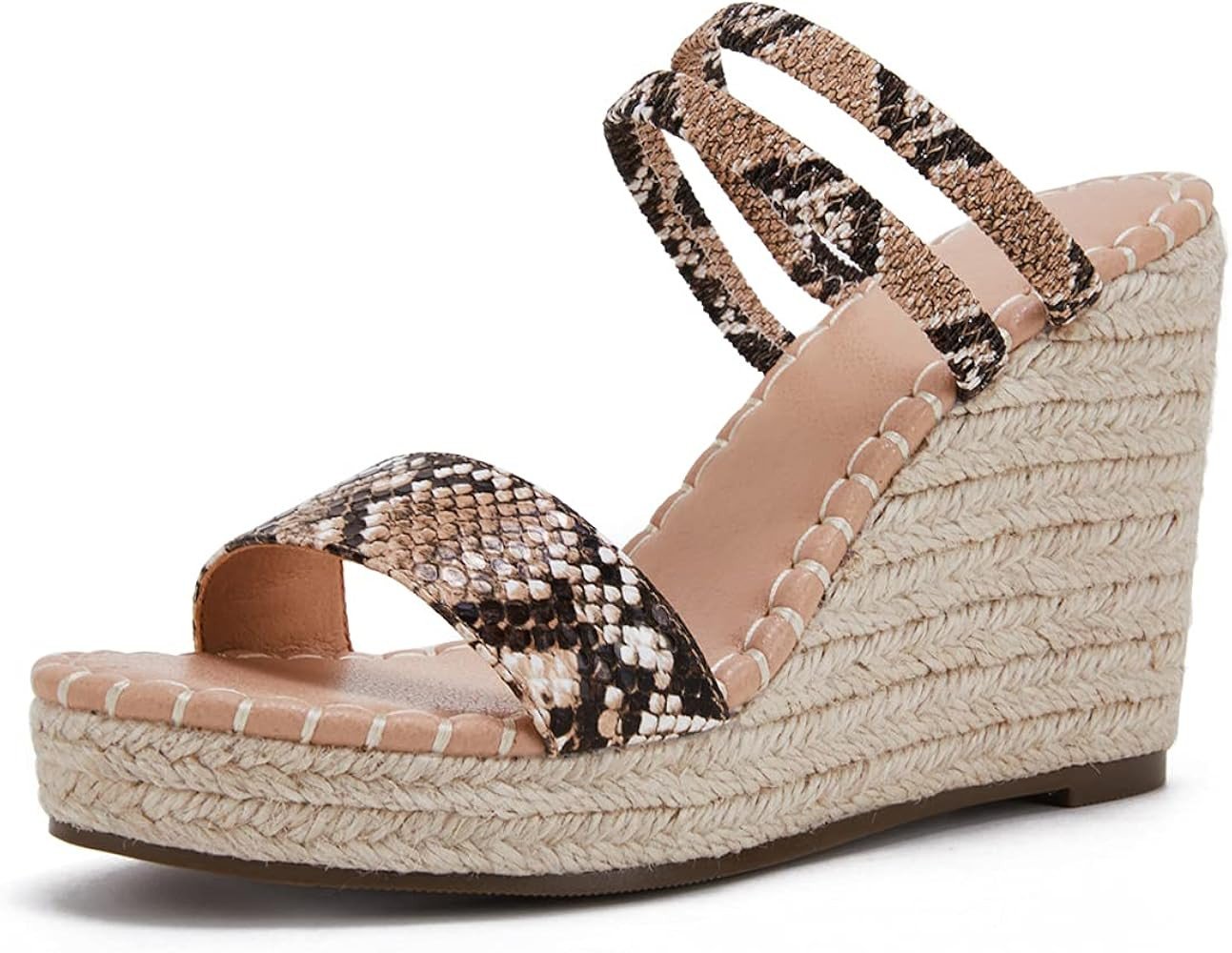 VETASTE Women's Ankle Strap Wedge Sandal Open Toe Strappy Sandals Espadrille Platform Shoes | Amazon (US)