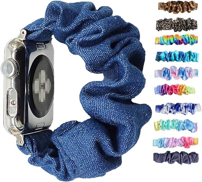 Tomcrazy Scrunchie Elastic Watchband for Apple Watch Band Series 8 7 6 5 4 3 2 1 SE Ultra, Watch ... | Amazon (US)