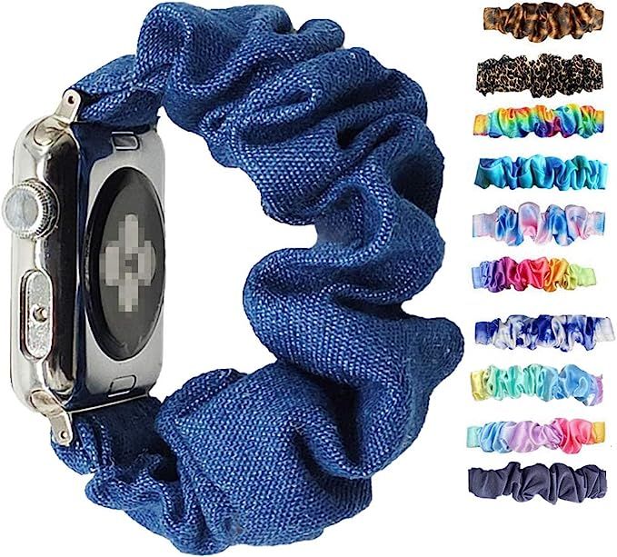 Tomcrazy Scrunchie Elastic Watchband for Apple Watch Band Series 8 7 6 5 4 3 2 1 SE Ultra, Watch ... | Amazon (US)