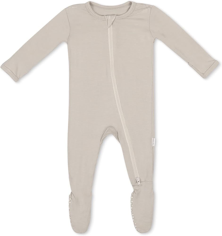 Soft Bamboo Viscose Baby Footie Pajamas, Zipper Closure, 0-24 Months | Amazon (US)