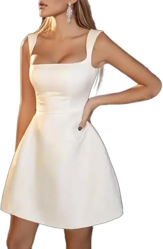 Sweetheart Short Wedding Dress for Bride Detachable Sleeves Boho Wedding Dress Tulle Bridal Gown | Amazon (US)