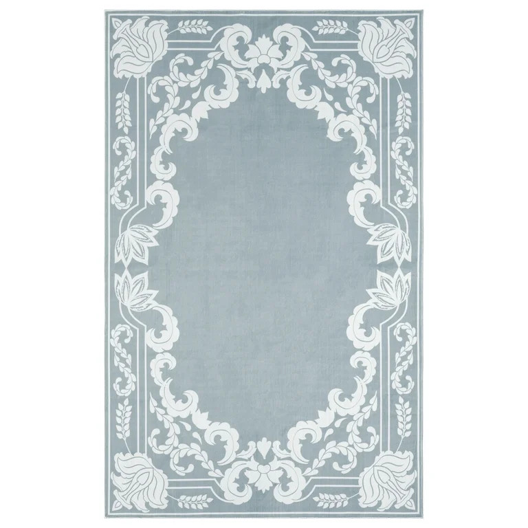My Texas House Blue Printed Faux Fur Machine Washable Indoor Area Rug, 5' x 8' | Walmart (US)