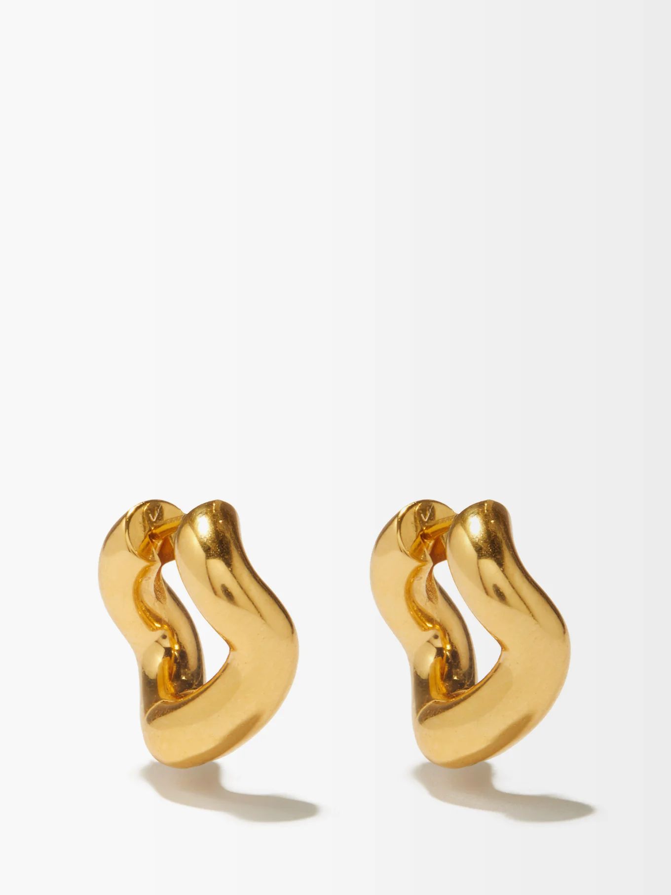 Wave 18kt gold-plated hoop earrings | Charlotte Chesnais | Matches (UK)
