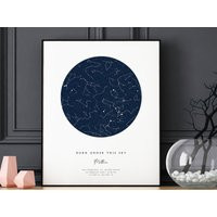 Personalized Birthday Gift For Her Custom Star Map Birth Date Night Sky Print Day You Were Born Baby | Etsy (US)