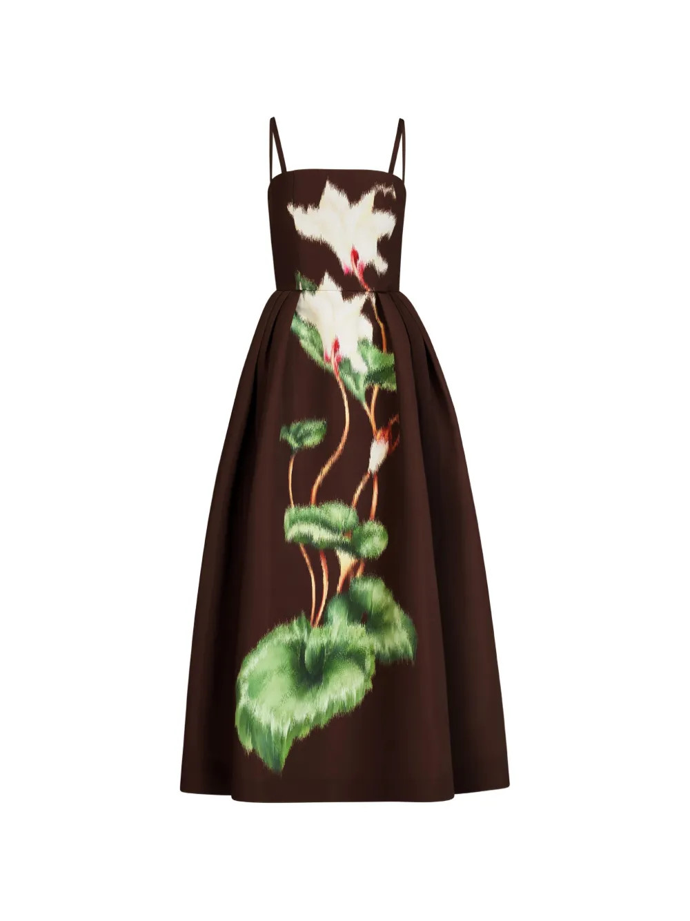 Oscar de la Rentafloral-print midi dress | Farfetch Global
