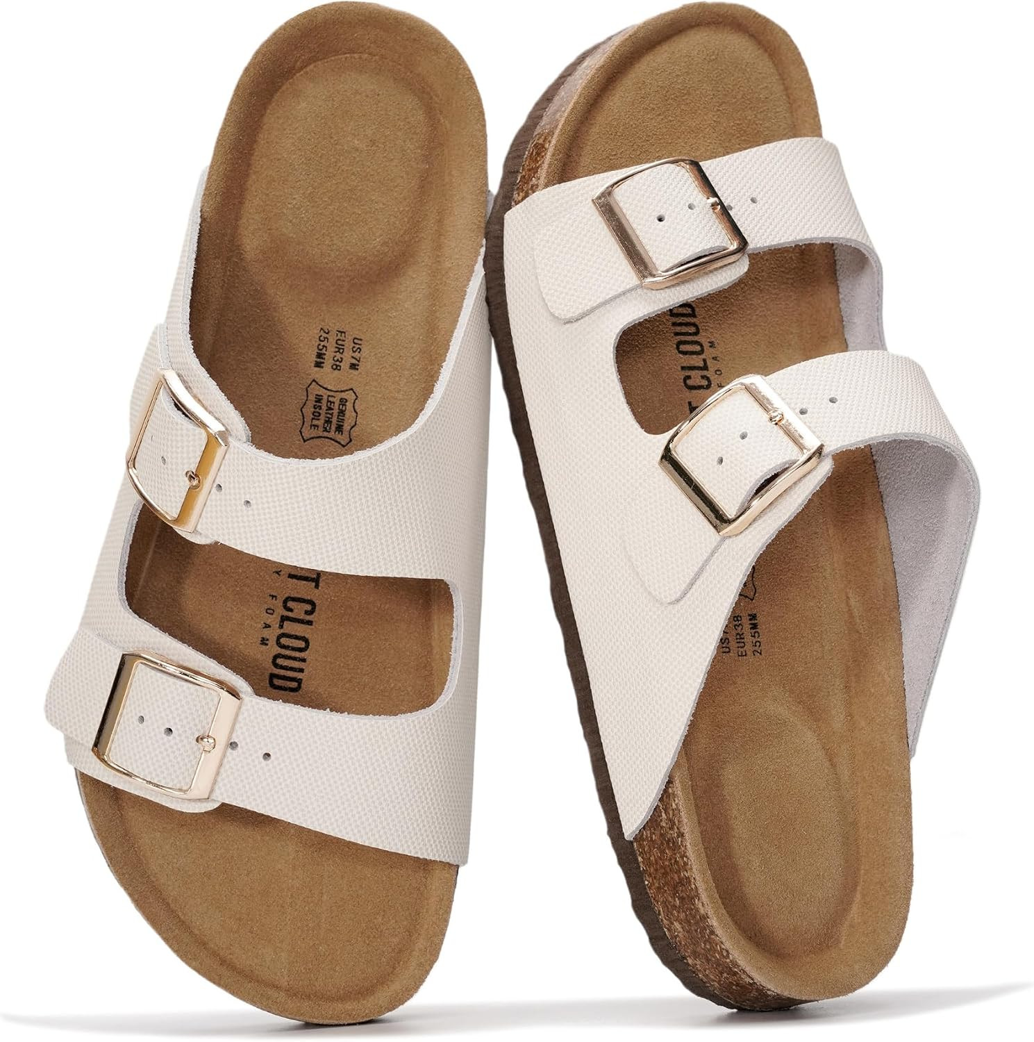 Project Cloud 100% Genuine Leather Womens Sandals Slides for Women (Venita) | Amazon (US)