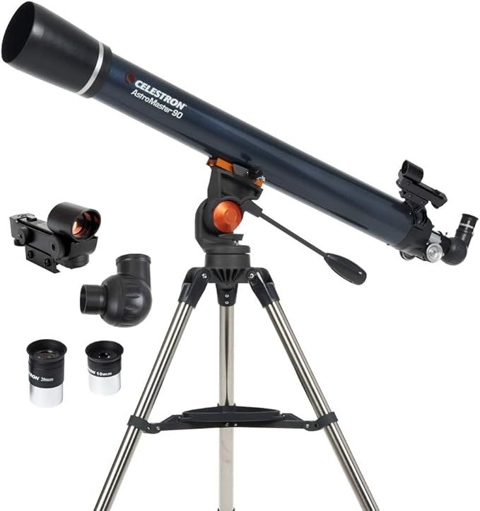 Celestron - AstroMaster 90AZ Refractor Telescope - Refractor Telescope for Beginners - Fully-Coat... | Amazon (US)