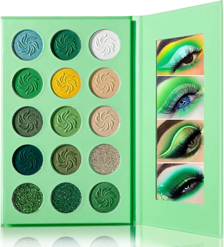 DE'LANCI Avocado Green Eyeshadow Palette 15 Colors, Highly Pigmented Eyeshadow Pallete Matte Shim... | Amazon (US)