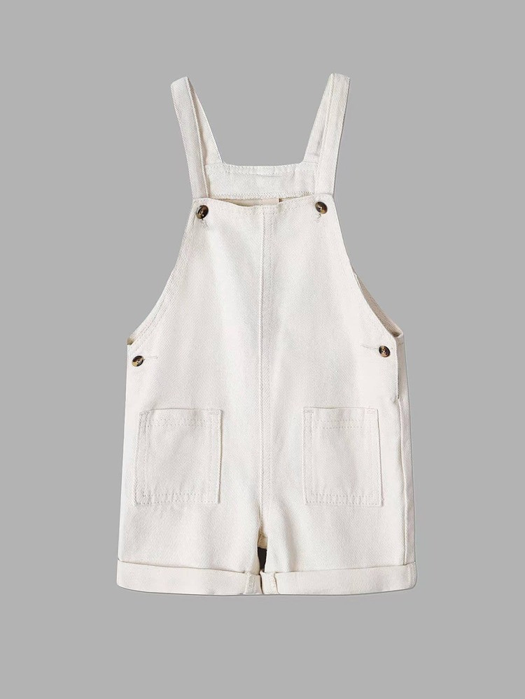 Baby Pocket Patched Denim Romper | SHEIN