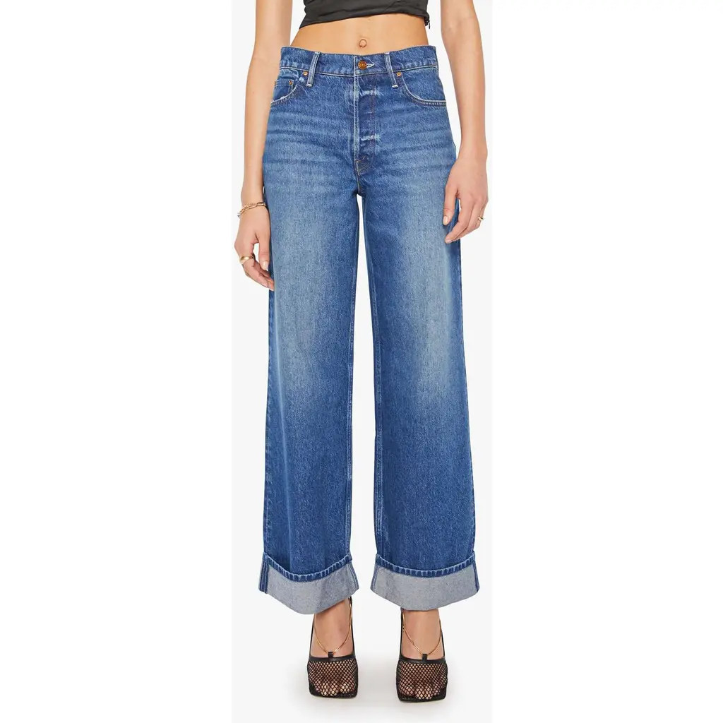 MOTHER The Smoothie Skimp Cuffed Wide Leg Jeans in Hot Stuff at Nordstrom Rack, Size 29 | Nordstrom Rack