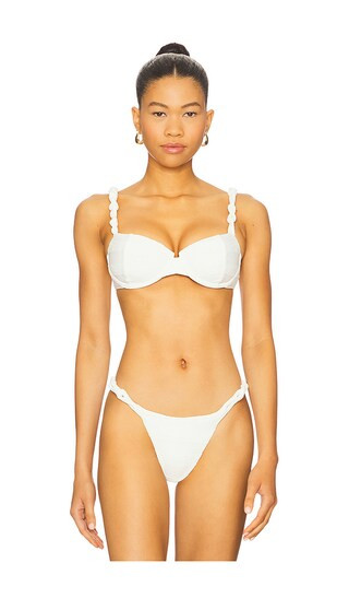 Leanne Nissi Bikini Top in Savyon White | Revolve Clothing (Global)