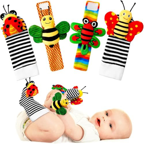 Baby Rattles 0-6 Months: Baby Toys Baby Essentials Rattles for Babies 6-12 Months Infant Toys 0-3 Months Newborn Toys Wrist Rattle Socks - Newborn Essentials Must Haves Gifts for Girl Boy | Amazon (US)