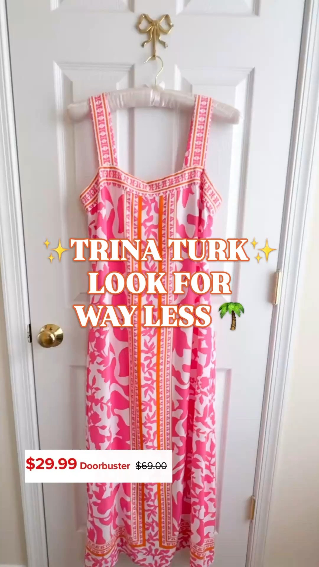 Trina Turk look for less, pink resort dress, vacation maxi dress

This under-$30 dress is giving full Trina Turk resort energy without the resort price tag. 🌴

The pink and coral print, square neckline, bold border detail, sleeveless maxi silhouette, and easy breezy shape make this look like the kind of vacation dress that should be hanging somewhere much more expensive. It has that Palm Beach, resort wear, tropical vacation, “packed for dinner by the water” feeling immediately.

This is the dress for beach vacations, resort dinners, cruises, tropical trips, summer date nights, poolside lunches, girls trips, destination weddings, beach wedding guest outfits, garden parties, brunch, Memorial Day weekend, Fourth of July trips, and any warm-weather plan that needs an easy statement dress.

It’s lightweight, breathable, 100% rayon, bra strap friendly, and made for hot weather. The print does all the styling work, so you can add gold sandals, raffia slides, pearl earrings, a woven clutch, straw tote, or simple heels. 

If you love Trina Turk, Lilly Pulitzer, Palm Beach style, colorful resort wear, tropical print dresses, pink summer dresses, vacation outfits, and designer look for less finds, this is one of those sale dresses that makes you do a double take.

If you’re searching for Trina Turk look for less, Trina Turk inspired dress, pink maxi dress, pink resort dress, vacation dress women, beach vacation dress, resort dress women, resort wear women, tropical vacation outfit, cruise outfit women, beach wedding guest dress, summer wedding guest dress, destination wedding guest dress, Palm Beach style, Lilly Pulitzer style, square neck dress, sleeveless maxi dress, summer maxi dress, Memorial Day sale dress, Belk finds, Vince Camuto dress, designer dupe, designer look for less, or dresses under 30, this is such a good grab while it’s at a great price.

#LTKFindsUnder50 #VacationDress #ResortWear #TrinaTurkStyle #LookForLess #SummerDress #BelkFinds #PalmBeachStyle #WeddingGuestDress #BeachVacationOutfit #LTKFindsUnder100

#LTKSaleAlert #LTKWedding #LTKTravel