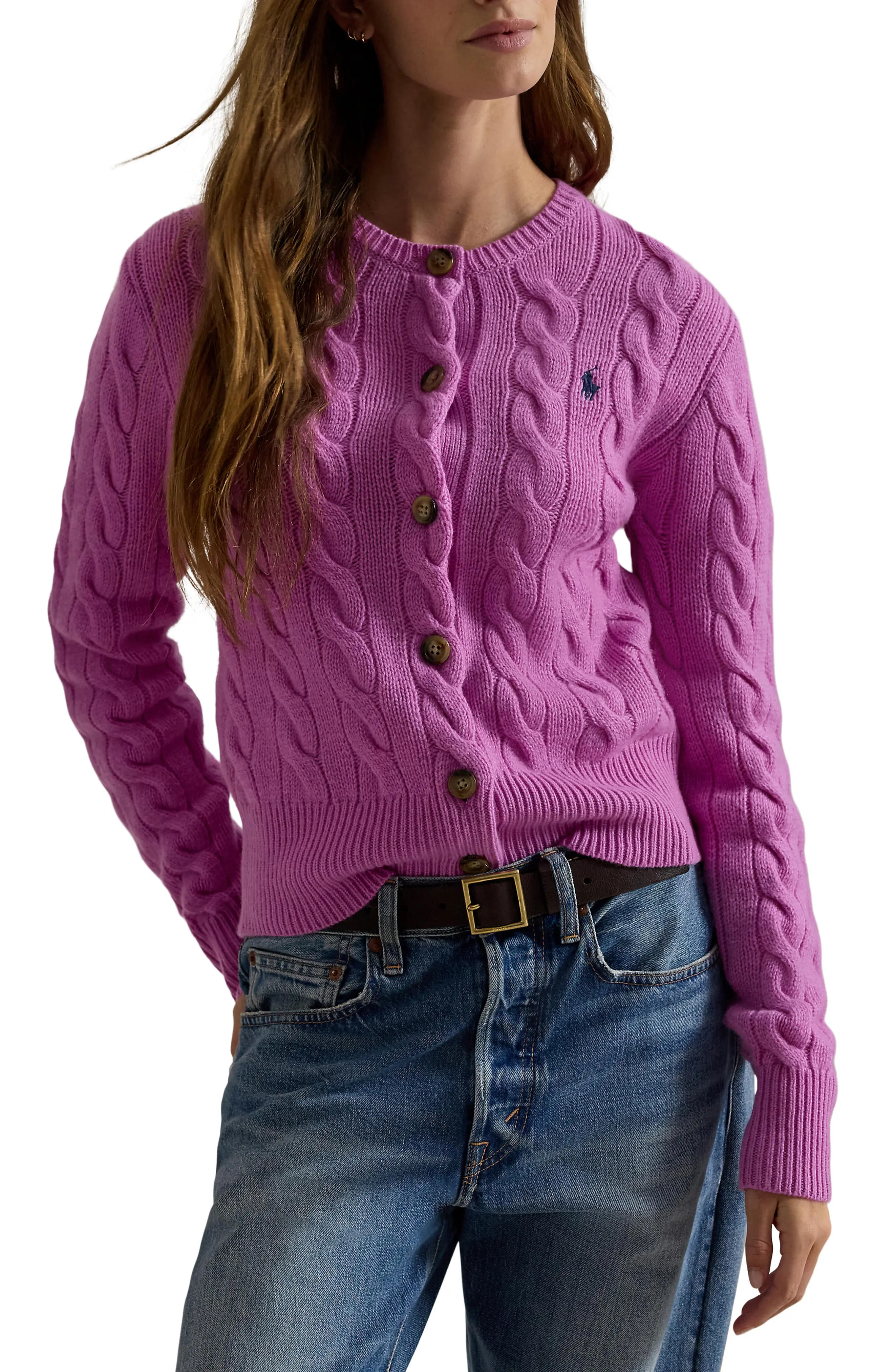 Cable Knit Wool & Cashmere Cardigan | Nordstrom