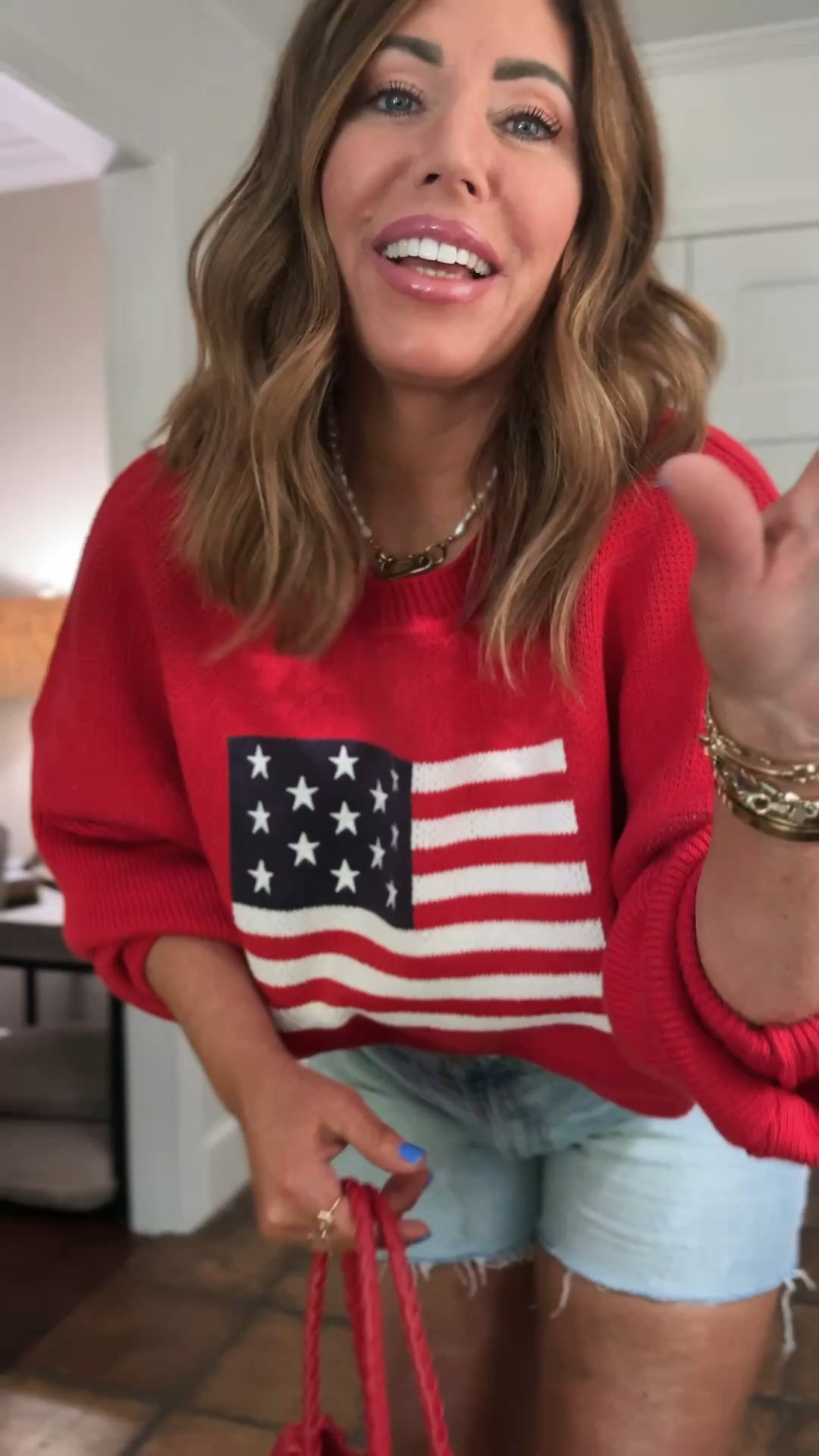 The cutest red, white and blue pieces from @VICI . Save 35% off with my code MelissaB30

I am wearing a large in everything
• High rise denim shorts with 1% stretch, making them super comfy, but still holding their structure. They feel like a vintage pair of cut off shorts

• graphic muscle tank with extended shoulder details. So so cute and perfect to wear with shorts, pants, jeans and more.

• super cute look for last flag sweater. The fit is identical to the free people easy street crop. amazing quality, and so comfy.

All of these pieces are great staples for Summer. They're all amazing quality and so cute.

#LTKSeasonal #LTKOver40 #LTKSaleAlert