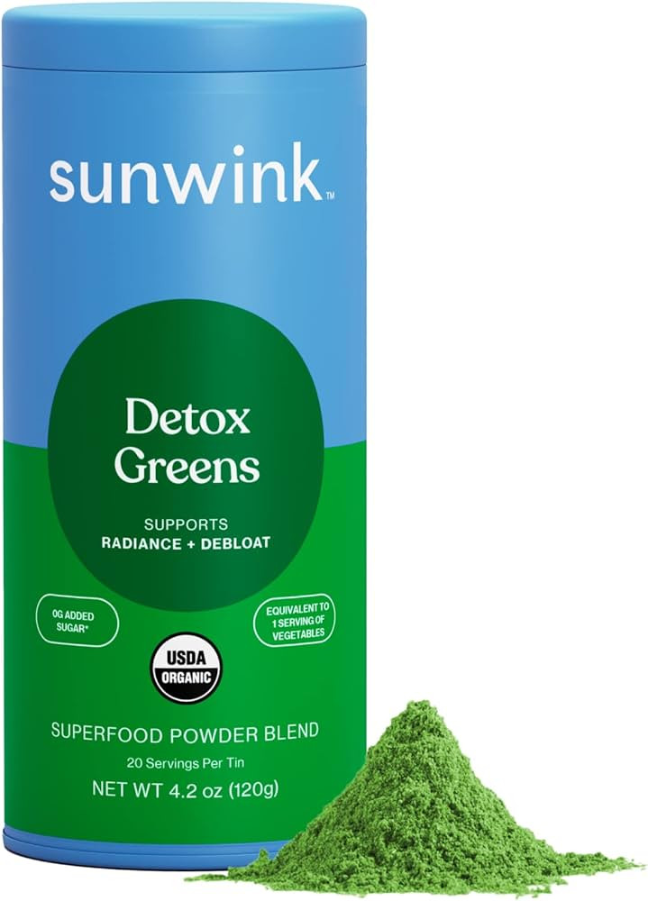 Sunwink Detox Powdered Greens - Organic Super Greens Powder Superfood for Debloat w/Celery, Dande... | Amazon (US)