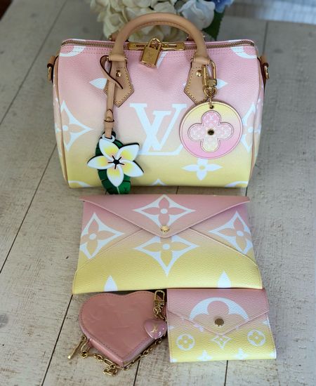Happy Pink Wednesday and Day 28 of Bag Switch. Using the lovely LV By The Pool speedy 25 with some matching Slgs: kirigami, victorine wallet, bag charm and my ever present heart coin purse. 

#LTKstyletip #LTKSeasonal #LTKitbag