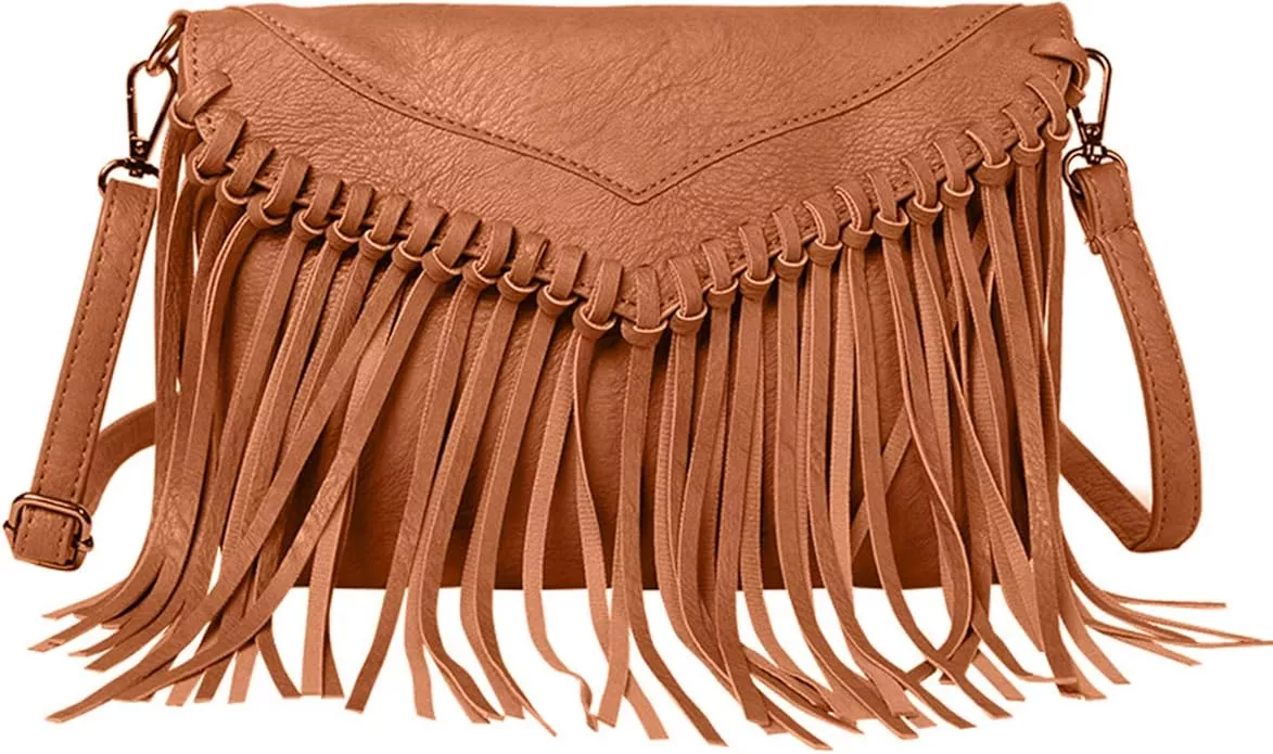 Ayliss Women's Hippie Fringe Tassel Messenger Bag