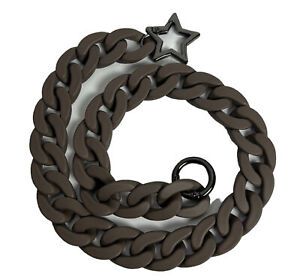 Acrylic smooth coated chunky chain link strap smoky brown Gunmetal Hardware  | eBay | eBay CA