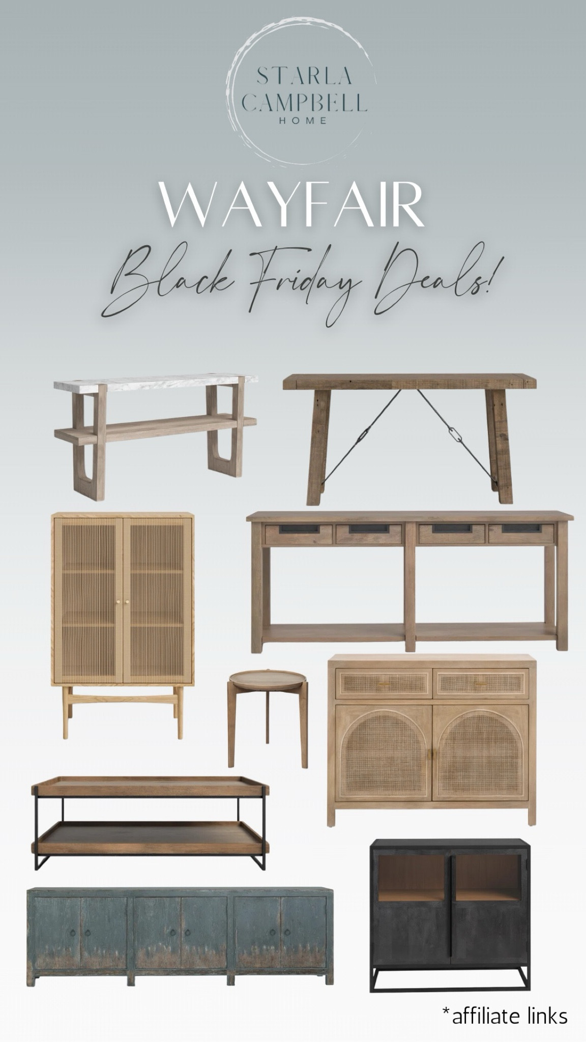Wayfair Black Friday in July deals on the fantastic console tables, cabinets, table and coffee table.  Such high design and all on sale!

#LTKHome #LTKSaleAlert